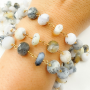 Dendrite Opal Gold Plated Wire Chains